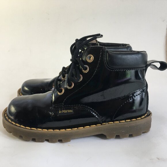 Dr. Martens Air Wair Boots Patent Leather Youth Sz 11 Black Doc Martens England - Picture 1 of 13